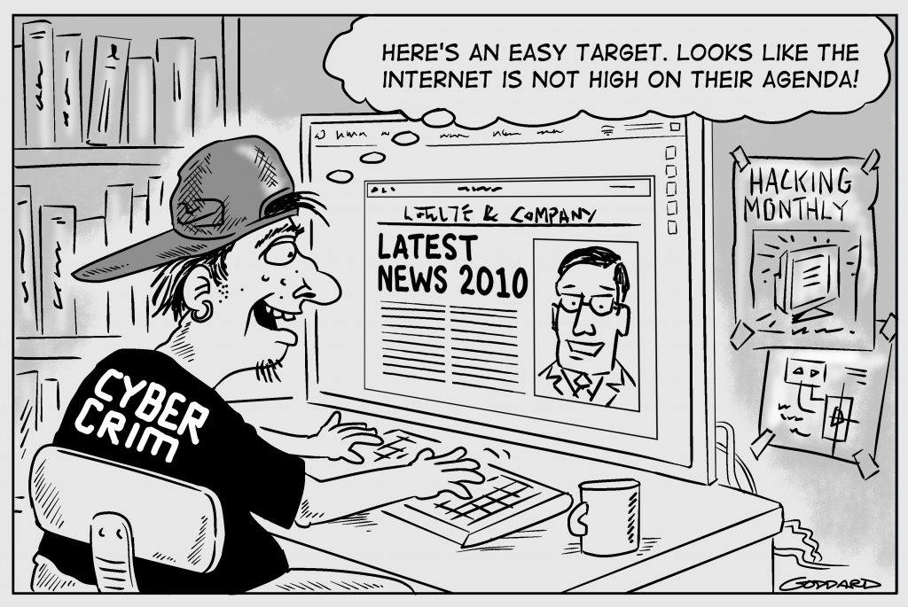 Hacker cartoon - Internet for Lawyers Newsletter